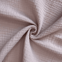 Ткань Муслин Жатый, цвет Пыльно-Розовый (на отрез)  в Рубцовске