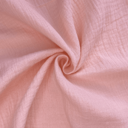 Ткань Муслин Жатый, цвет Нежно-Розовый (на отрез)  в Рубцовске