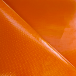 Ткань ПВХ 450 гр/м2, Оранжевый (Ширина 160см), на отрез  в Рубцовске