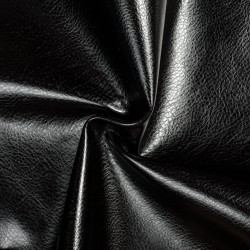 Ткань Дерматин (Кожзам) для мебели, цвет Черный (на отрез)  в Рубцовске