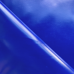 Ткань ПВХ 450 гр/м2, Синий (Ширина 160см), на отрез  в Рубцовске