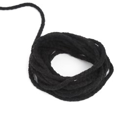 Шнур для одежды тип 2,  Чёрный (плетено-вязаный/полиэфир)  в Рубцовске